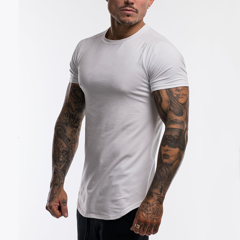 Men's T-Shirts Summer Solid Short Sleeve Men's Cotton Sports T-shirt Men's Fitness T-shirt Men's Fitness T-shirt Round Bottom Stre
