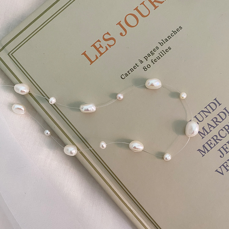 Beaded Necklaces ASHIQI Real Natural Baroque Pearl Necklace 925 Sterling Silver Wedding Fashion Jewelry for Women 230403