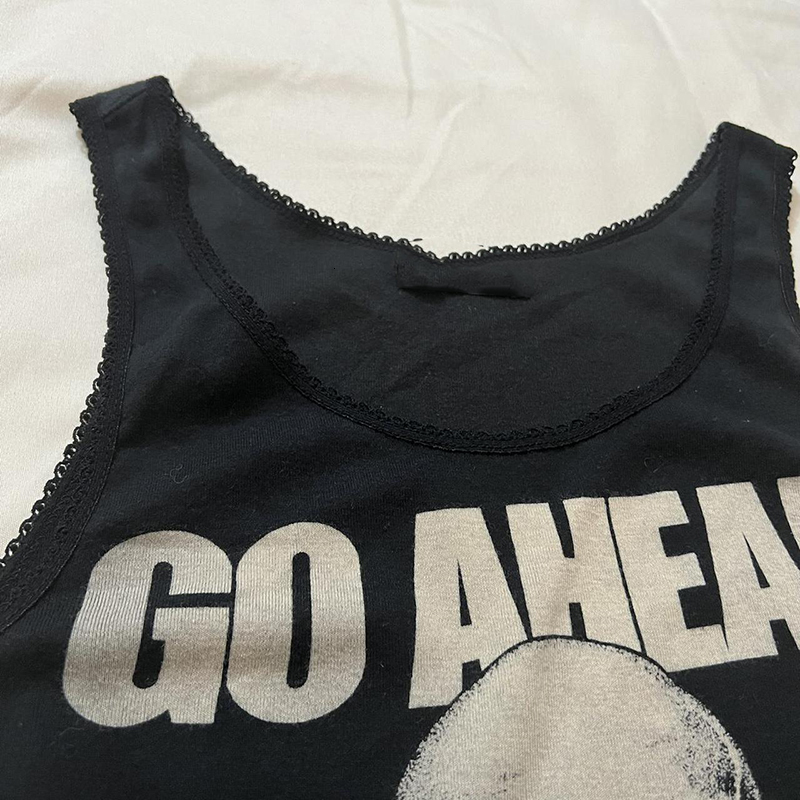 Women s Tanks Camis Y2K Aesthetic Women Vintage Black Vest Harajuku Skull Print Tank Top Hip Hop Rock Punk Style Sleevless Skinny Cropped Clothes 2304