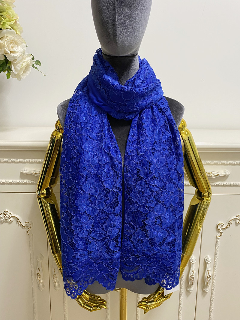 Women's long scarf double layer design blue color lace silk material shawl scarves size 190cm - 52cm
Women's long scarf double layer design blue color lace silk material shawl scarves size 190cm - 52cm