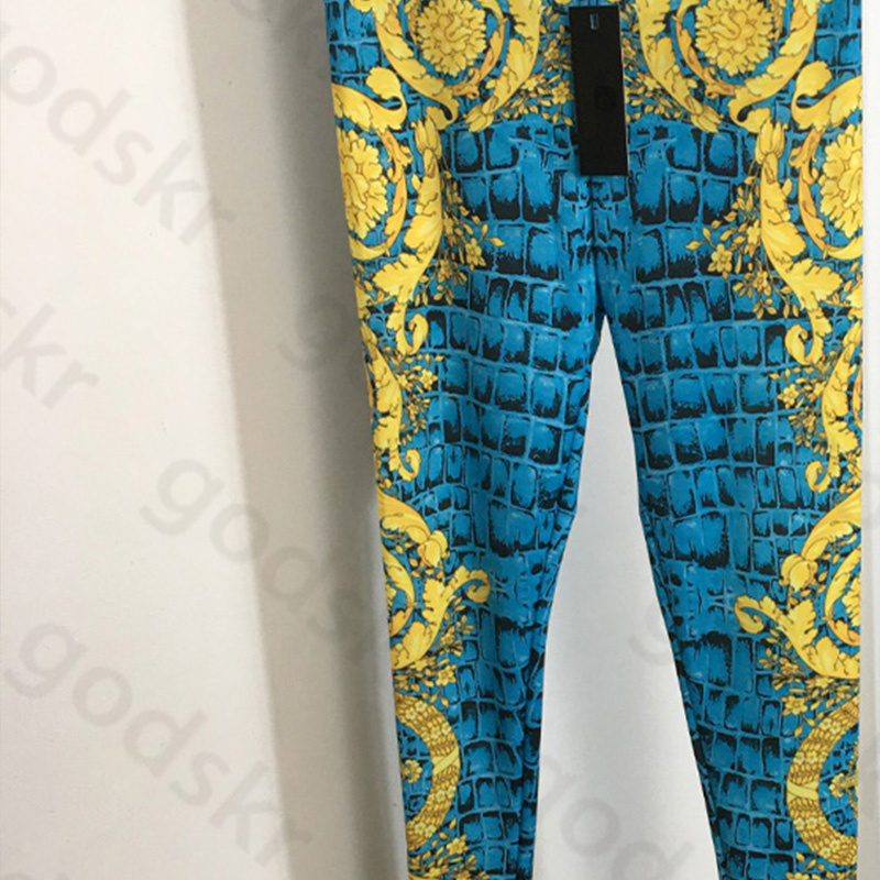 Vintage Pattern Leggings Women Fashion Stretch Yoga Pants Elastic Waist Gym Pants Running Trousers