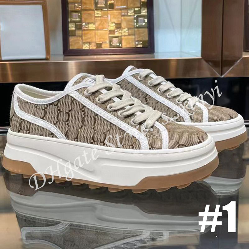 Fashion Printed Canvas Women's Thick Sole Shoes Sneakers with Lace up Casual Shoes