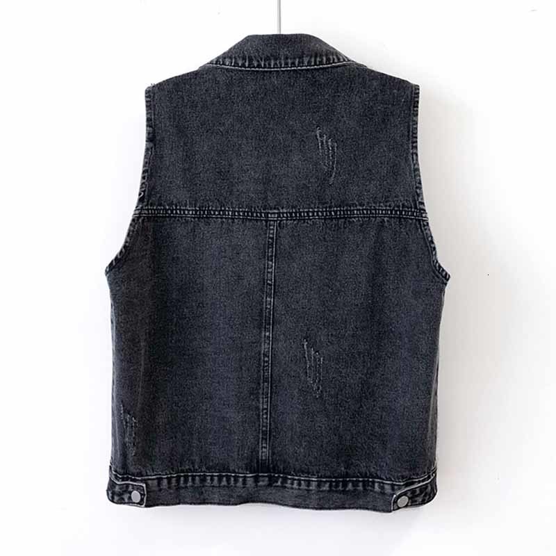 Women's Vests Spring/Summer Women's Denim Tank Top Loose Korean Pocket Sleeveless Jacket Casual Jeans Waist Coat Women's Top Chalco Muj