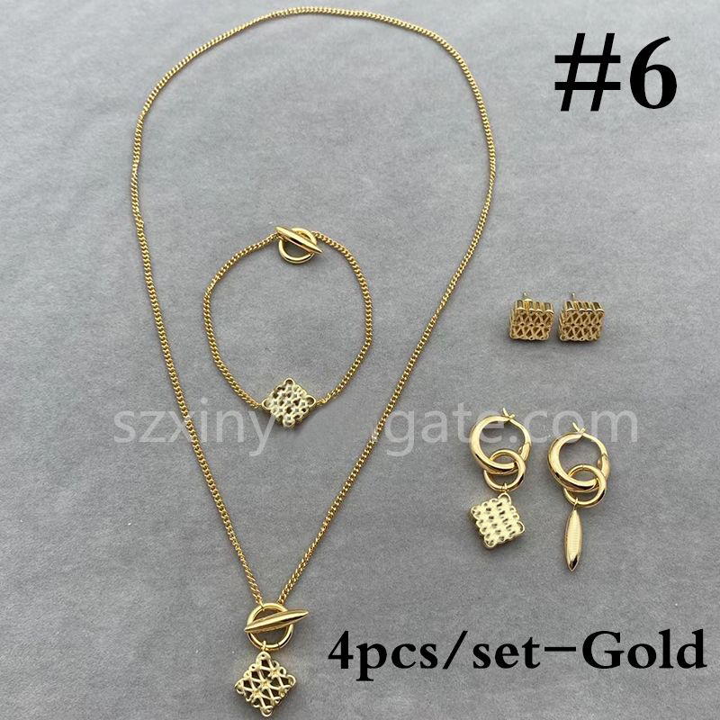 Fashion Women's Flower Necklace Bracelet Earrings Earbuds Set with Gift Box 22245