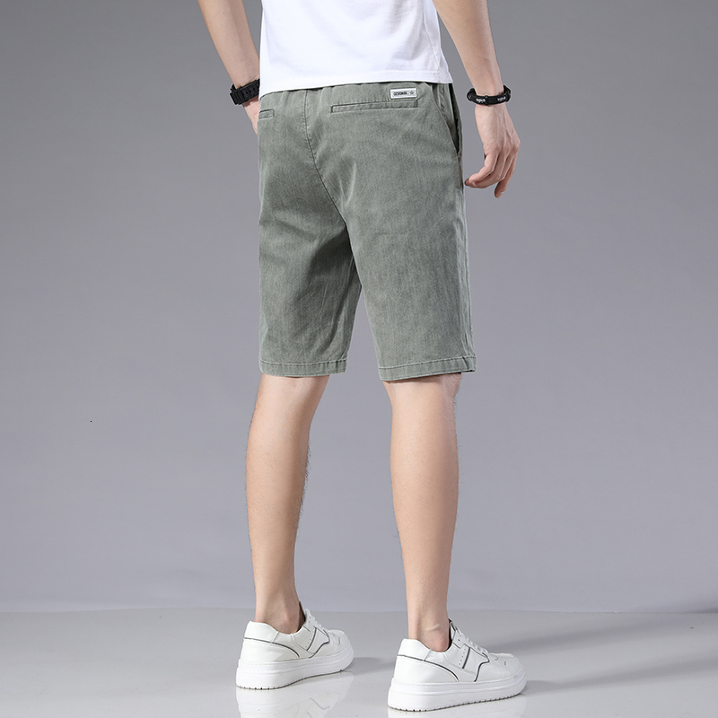 Men's Shorts Brushed casual denim shorts Men's solid breathable cotton gym shorts Khaki summer loose running pants Men's 230403