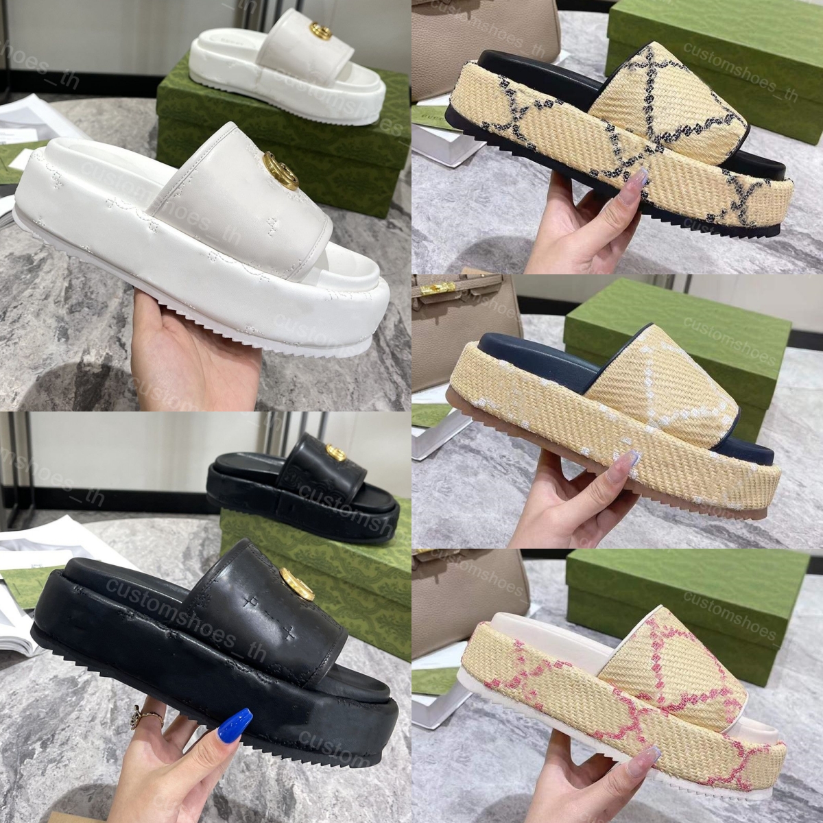Women Slippers Designer Shoes Leather Sandals Pattern Embroidery Letter Shoes Summer Beach Slides Flip Flops Ladies Platform Sandal Thick Bottom Slipper 35-44, 18
Women Slippers Designer Shoes Leather Sandals Pattern Embroidery Letter Shoes Summer Beach Slides Flip Flops Ladies Platform Sandal Thick Bottom Slipper 35-44, 18