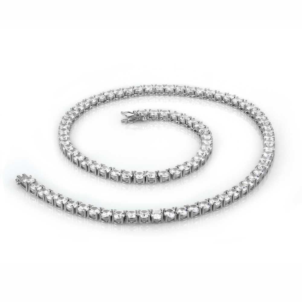 Elegant Gold Plated Tennis Chain Necklace with Sparkg Cubic Zirconia Dias for Women and Men Stylish Round Cuban k Design