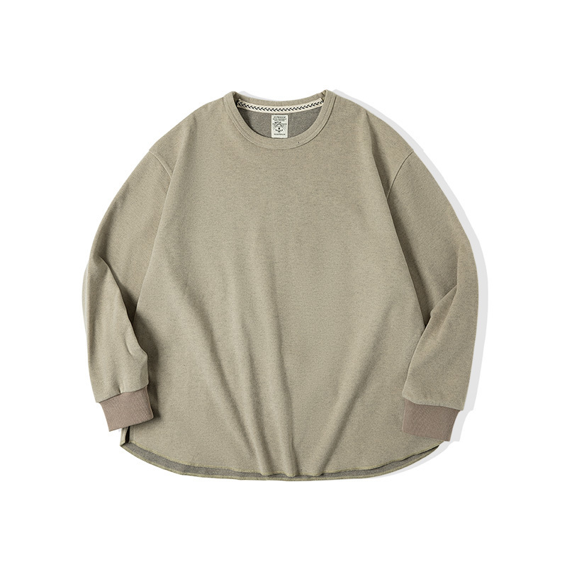 Men's T-Shirts Maden Casual Crew Neck Men's Hoodie Loose Hardback Long Sleeve T-shirt Fashion Oversized Sweatshirt Vintage Zipper 230403