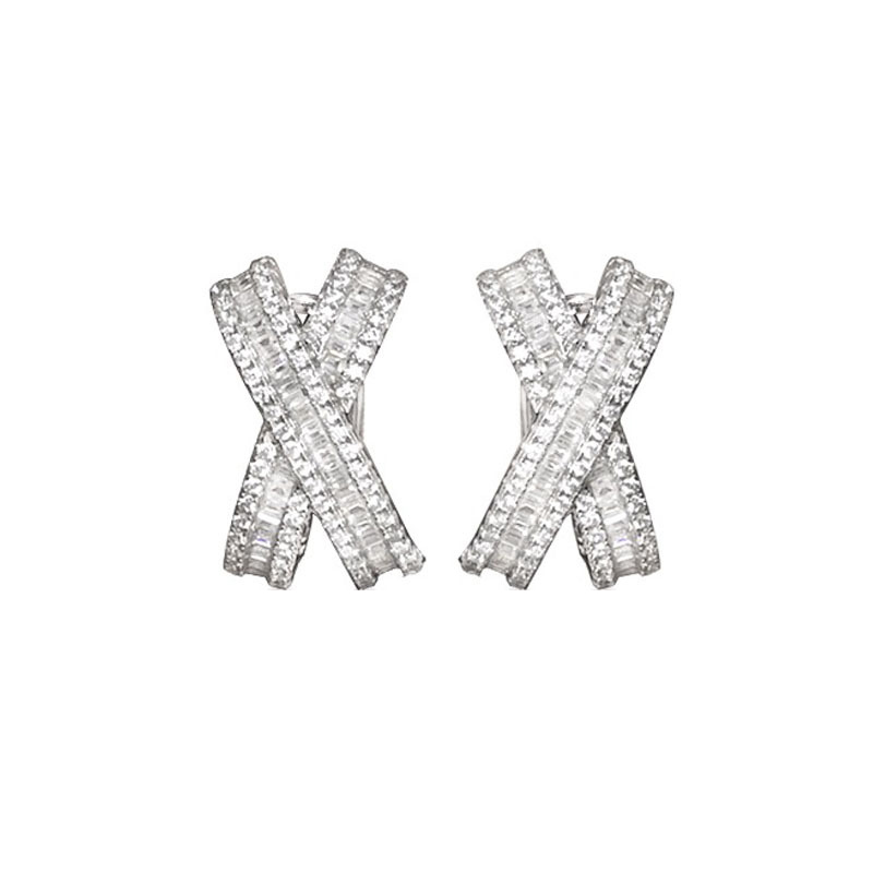Diamond Stud Earring Real 925 sterling silver Engagement Wedding Earrings for Women Bridal Gemstones Jewelry