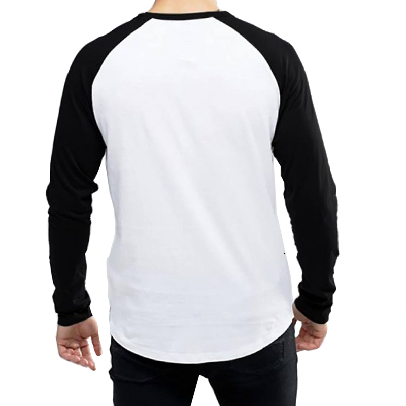 Men's T-Shirts Fall/Winter Long Sleeve Men's Multi Color O-Neck 100% Cotton Men's Casual Slim Fit Raglan Dress T-shirt 230403