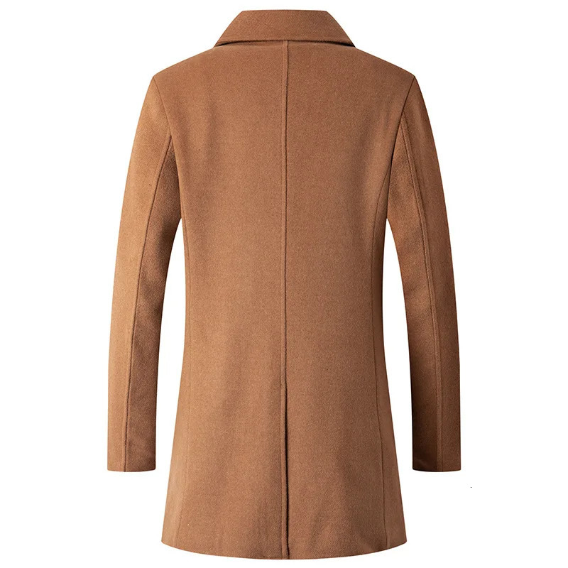 Men's Wool Blends Men Doublebreasted Cashmere Long Trench Coats Covercoats Winter Jackets Male Business Casual 231102Z