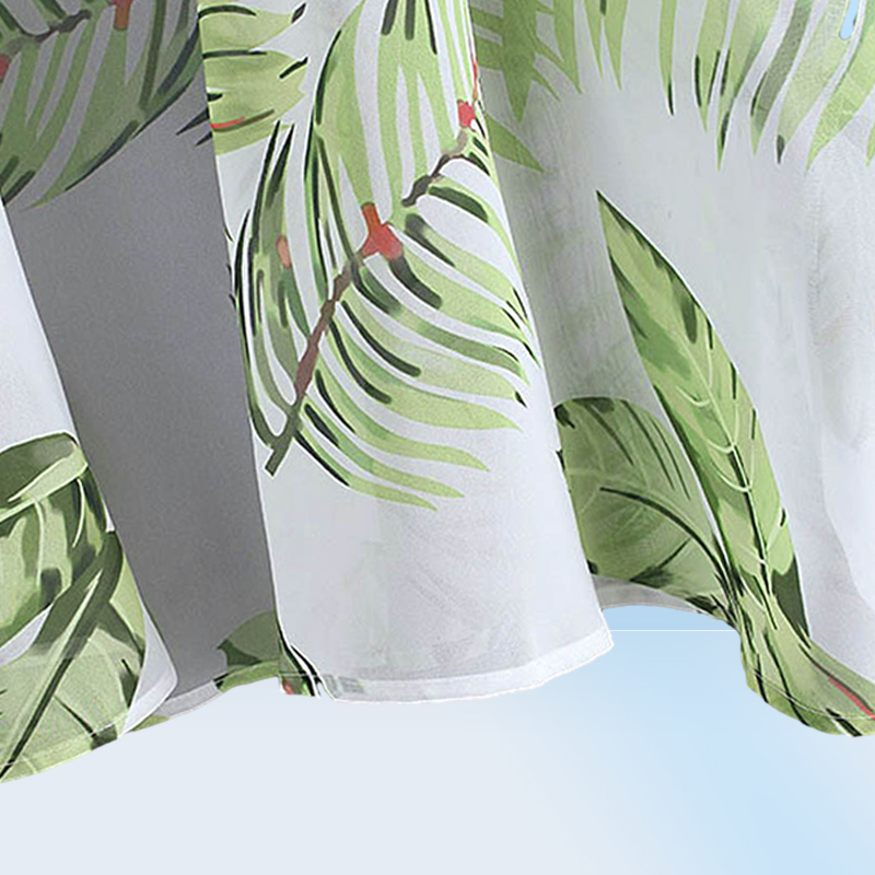 Casual Leaves Print Chiffon Kaftan Beach Cover Up Cardigan Shawl Swimwear Women Summer Swimsuit Pareos Cape Saida De Praia3858705