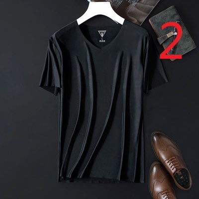 Men's T-Shirts Summer Men's Seamless Ice Silk T-shirt Chiffon Material Half Sleeve Thin Short Sleeve 230403
