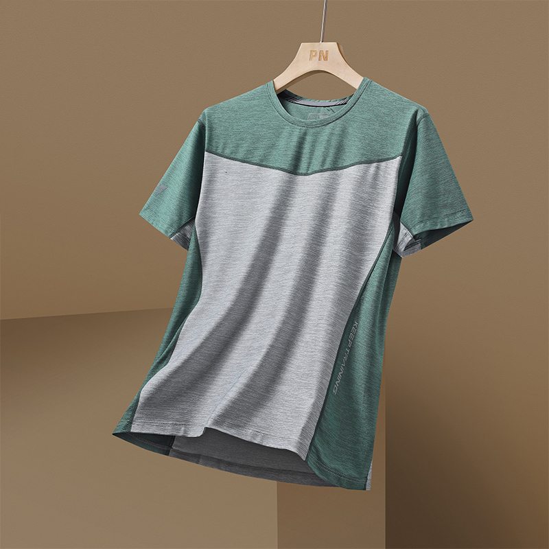 Men's T-Shirts Quick Dry Sports T-shirt Men's Short Sleeve Summer Casual Patch Work Plus Large 3XL T-shirt Top T-shirt 230403