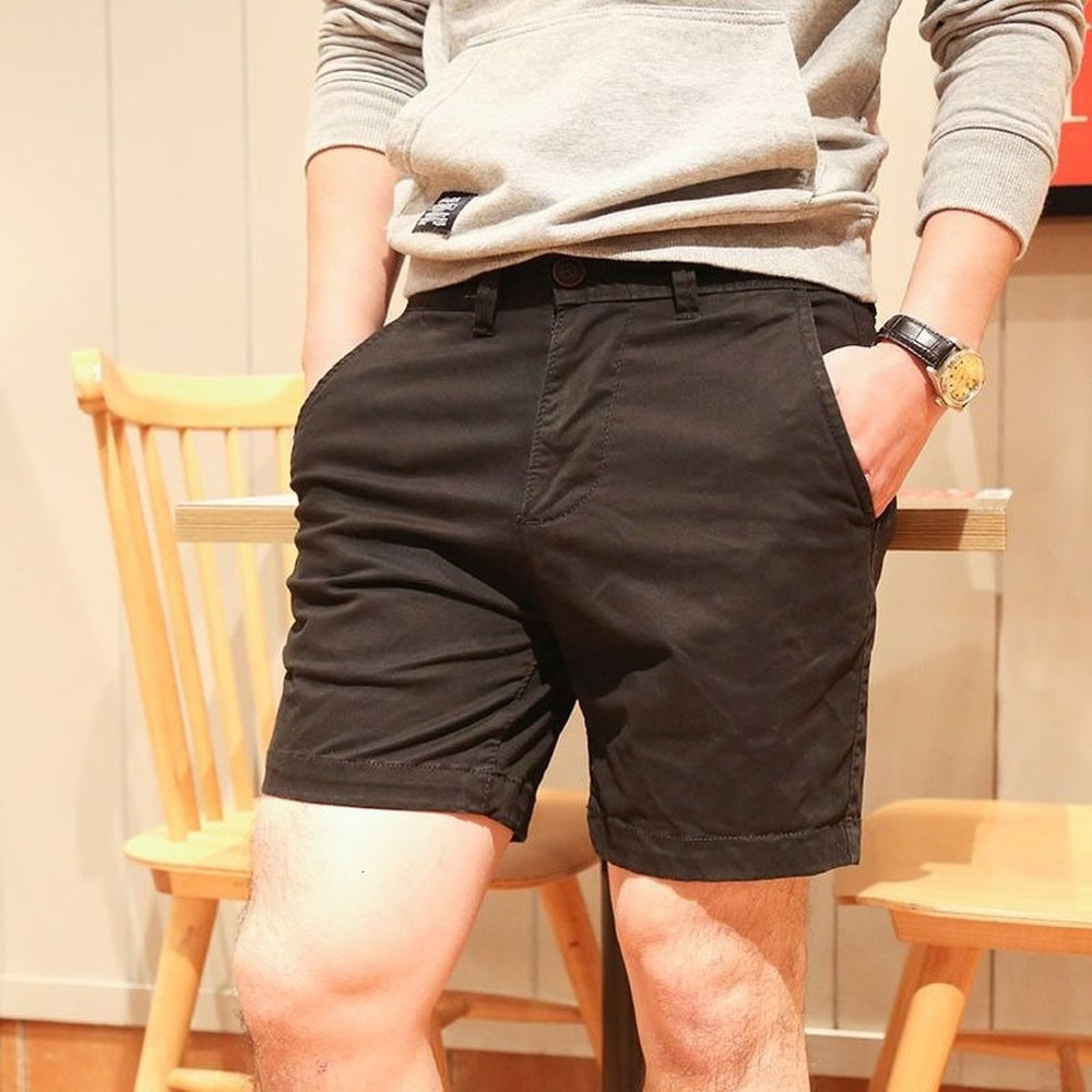 Men's Shorts Casual shorts Men's work pants Wear chino shorts Khaki solid color men's street clothing Japanese style shorts Men's 