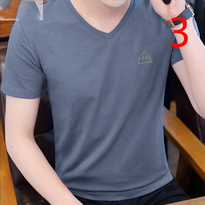 Men's T-Shirts Men's Solid V-Neck Short Sleeve Casual Men's Summer T-Shirt 230403