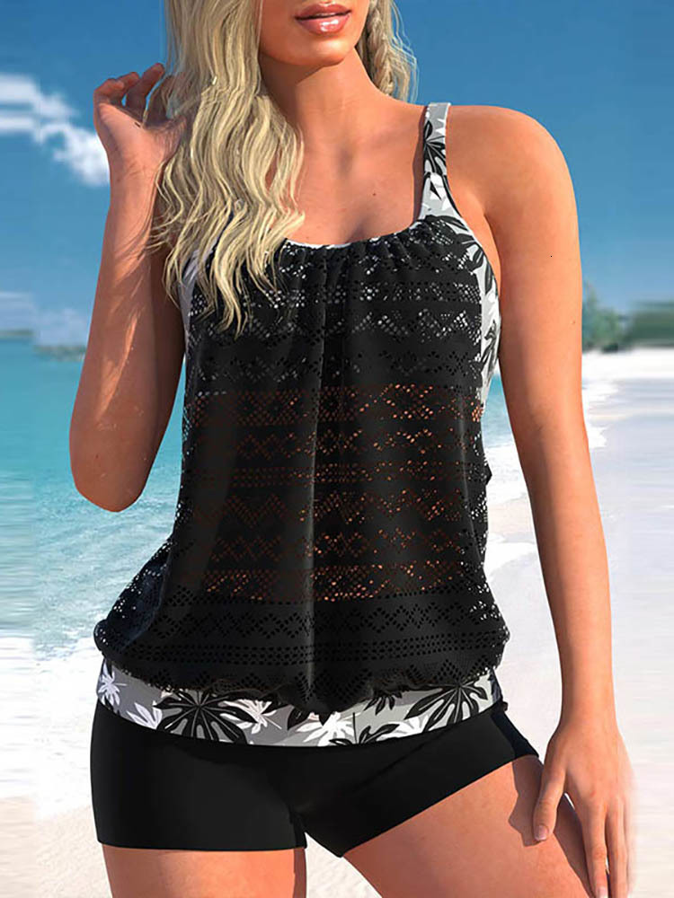 Women's Swimwear Women Hollow out swimsuit Two Piece Tankini Set Female Swimsuit SummerBikini Swimwear Bathsuit 230331