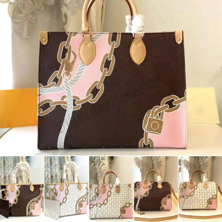 New arrive chain lock pattern shoulder bags 7A Top quality speed onthe go nevers fulles tote shopping bags women luxury travel tote handbag M40473 46479 40995