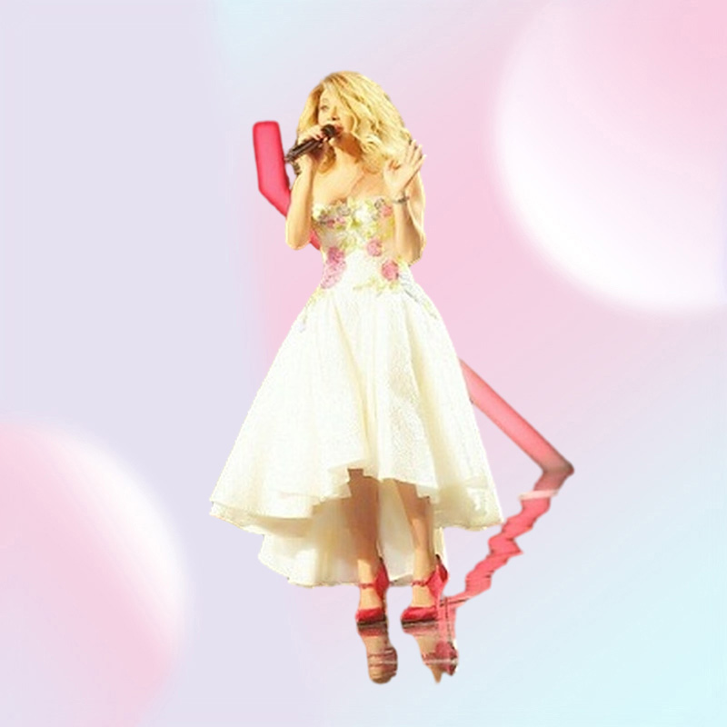 Ball Gown HiLo Prom Dresses with Sweetheart Neckline Tea Knee Length Sleeveless Lace Flowers Elegant Sweety Party Evening Go