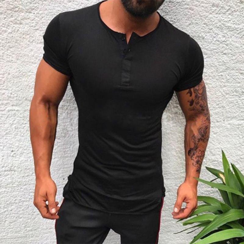 Men's T-Shirts Casual Fashion Men's Slim Fit Short Sleeve T-shirt Men's Fashion Button T-shirt Top T-shirt Summer Fitness T-shirt 23040