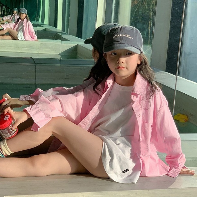 Kids Shirts Fashion Baby Girls Boys' Shirts Toddler Kids' Shirts Loose Fit Dress Long Sleeve Spring Autumn Baby Superfine Clothing 3-14Y 230