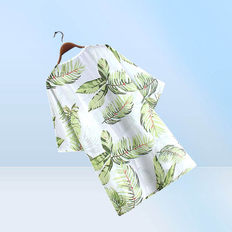 Casual Leaves Print Chiffon Kaftan Beach Cover Up Cardigan Shawl Swimwear Women Summer Swimsuit Pareos Cape Saida De Praia3858705