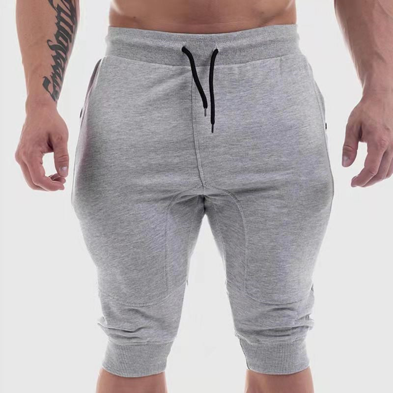 Men's Shorts Men's Summer Sports Shorts Drawstring Jogger 3/4 Knee Long Cotton Sports Running Men's Bermuda Casual Shorts 230403