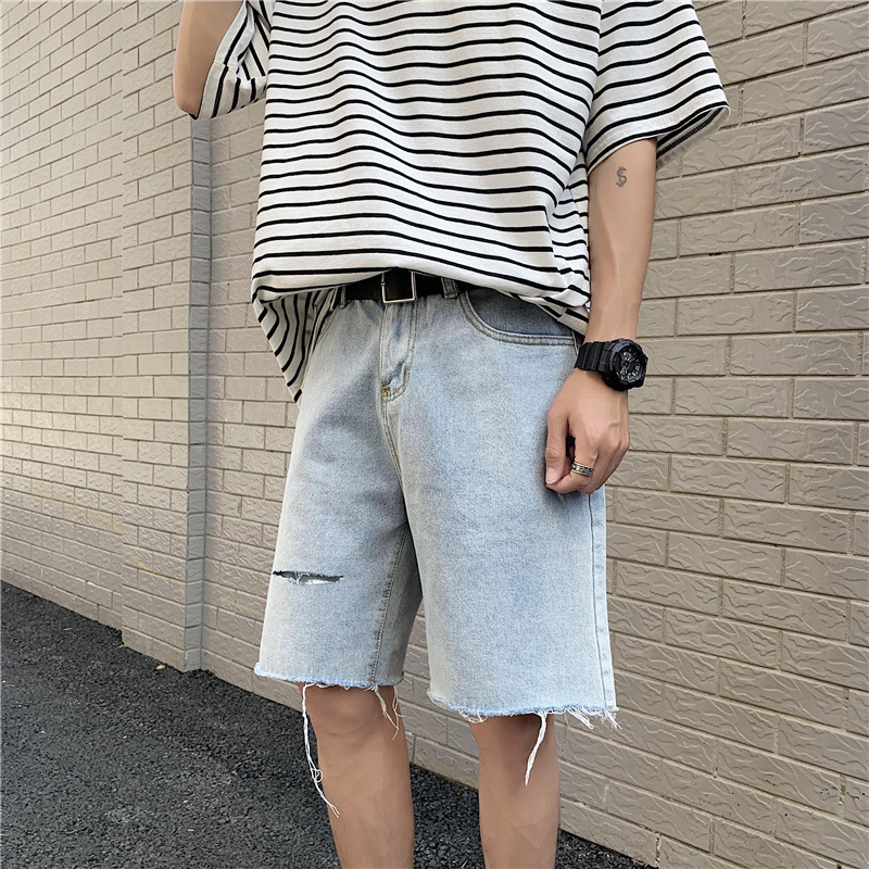 Men's Shorts Summer Denim Shorts Men's Harajuku Fashion Bag Vintage Knee Pants Men's Street Hip Hop Straight Casual Jeans 230403