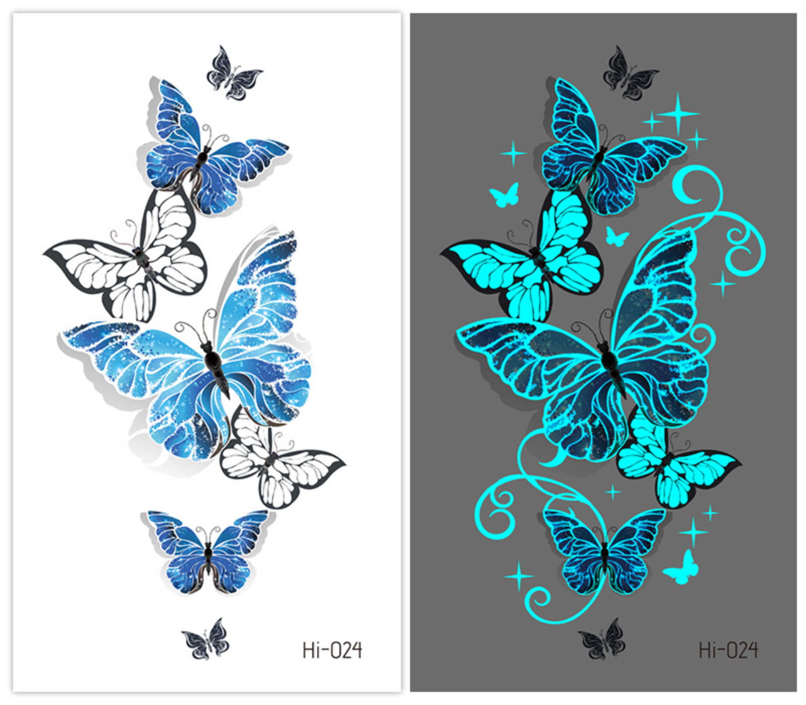 Temporary Tattoos Luminous Tattoo Stickers for Women Arm Face Glowing Tattoos Body Art Tattoos Snake Butterfly Electric Syllable Party Tattoo 2022 Z04