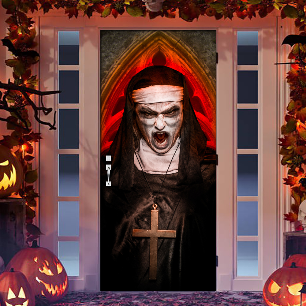 Other Decorative Stickers 3D Removable Halloween Door Sticker Vinyl Decal Adhesive Festival Wallpaper For Bar Living Room Home Decor 230403