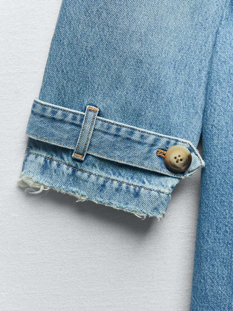 Women's Trench Coats Ailegogo Spring Autumn Women Loose Long Denim Coat with Belt Streetwear Female Retro Lapel Double Breasted Overcoat 230403