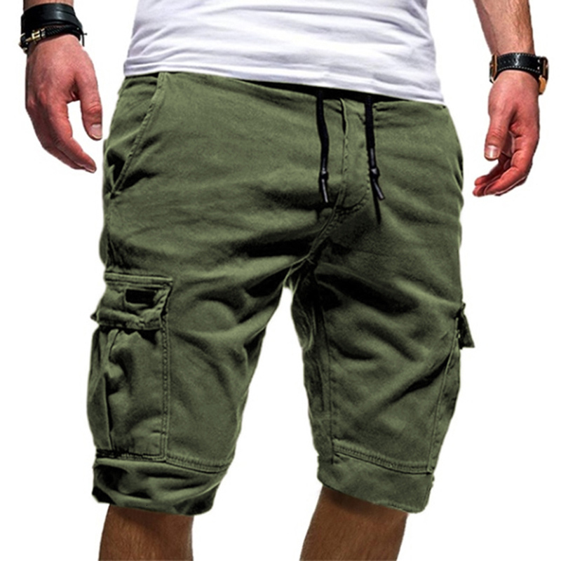 Men's Shorts Men's Shorts Green Cargo Shorts Summer Bermuda Men's Flip Pockets Jogging Shorts Leisure Work Army Tactics Bermuda 230403