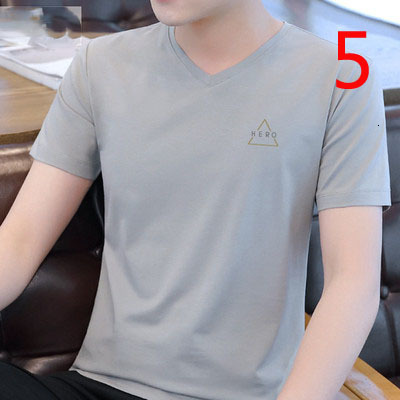 Men's T-Shirts Men's Solid V-Neck Short Sleeve Casual Men's Summer T-Shirt 230403