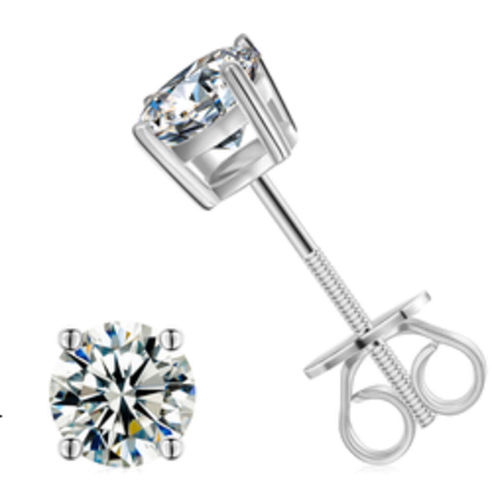 3mm-10mm Classic Mossanite Screw Back Earrings Jewelry Sterg Sier VVS Moissanite Dia Ear Stud For Men Women Gift