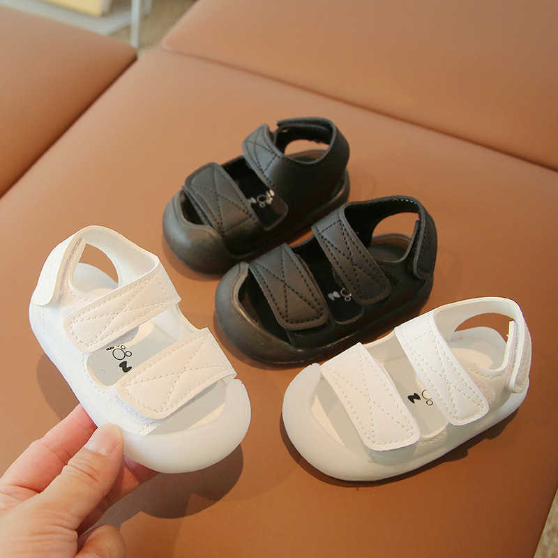 Sandals Summer New Children Korean Boy Sandals Children Baby Beach Shoe Hook Loop Hollow Non-slip Shoes For Baby Girl Boy Toddler Shoe Z0331