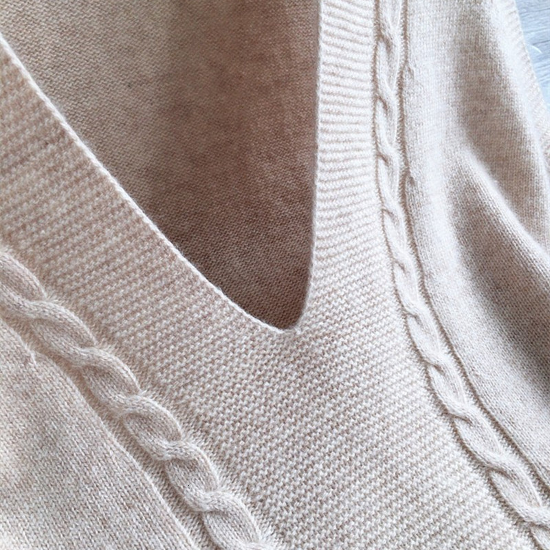 Women's Vests 100% Pure Wool Cashmere Tank Top Women's V-neck Thick Sleeve Non woven Autumn Large Tank Top Knitted Tank Top 230403