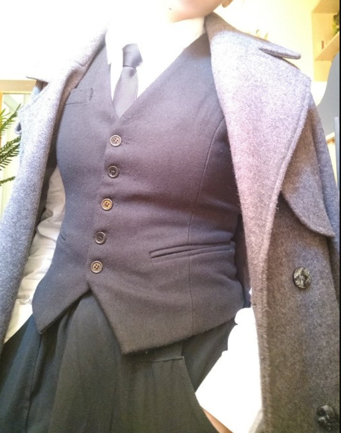 Women's Vests Spring Suit Vest Ladies Waistcoat Short Jacket Casual Ol Coat Women 3xl Single-breasted woolen herringbone pattern pocket t 230403