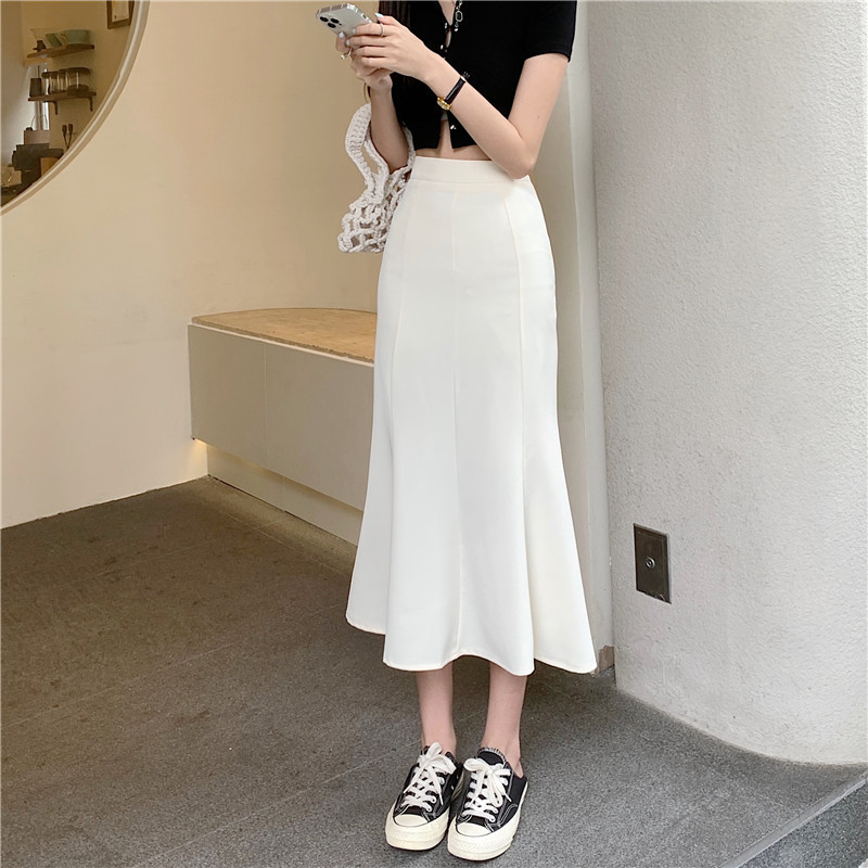 Skirts Ultrathin High Waist Wrapped Hip Black Fishtail Skirt Women's Long Korean Office Elegant Women's Faldas Mujer Moda Autumn Mermaid 230