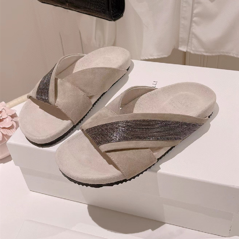 Brunello Cucinelli Slippers Designer Flat Slip On Slides Luxury Brand Gandmade Srystal Outdoor Sandals Size 35-42 Summer Slip Flops Fashion Beach Shoes Scuffs 2023, As pic
Brunello Cucinelli Slippers Designer Flat Slip On Slides Luxury Brand Gandmade Srystal Outdoor Sandals Size 35-42 Summer Slip Flops Fashion Beach Shoes Scuffs 2023, As pic