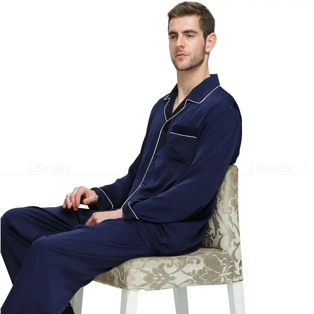 Men's Sleepwear Mens Silk Satin Pajamas Pyjamas Set Loungewear US S M L XL XXL XXXL 4XL__Fits All Seasons 231102Z