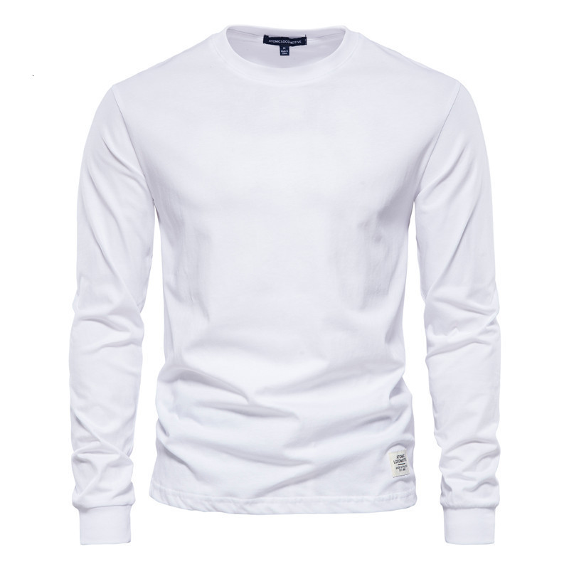 Men's T-Shirts Spring Fashion O-Neck Long Sleeve Cotton Men's T-Shirt High Quality Men's T-Shirt 12 Colors 230403