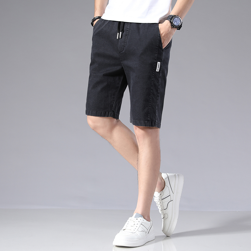 Men's Shorts Brushed casual denim shorts Men's solid breathable cotton gym shorts Khaki summer loose running pants Men's 230403