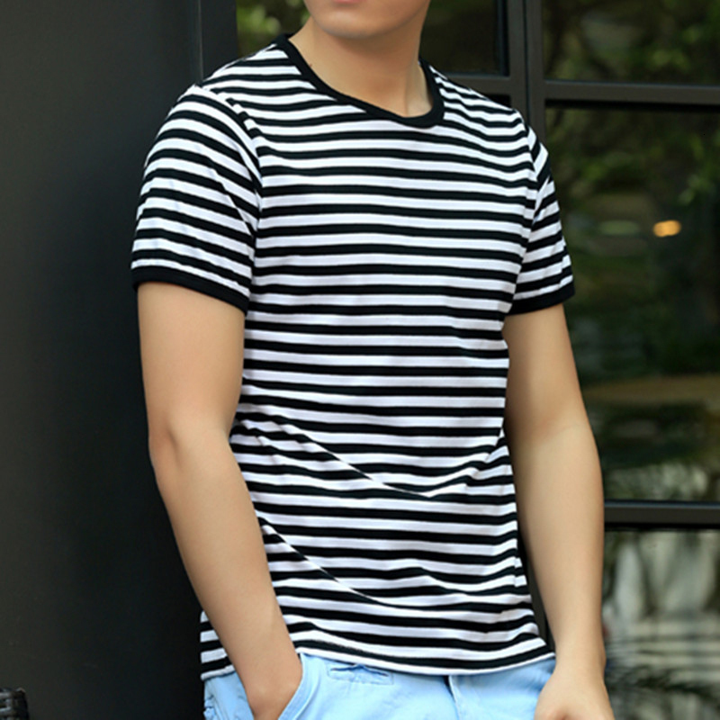 Men's T-Shirts Men's T-shirt Fashion Short Sleeve Slim Fit Striped Top Men's Striped T-shirt Men's T-shirt Women's T-shirt Pl