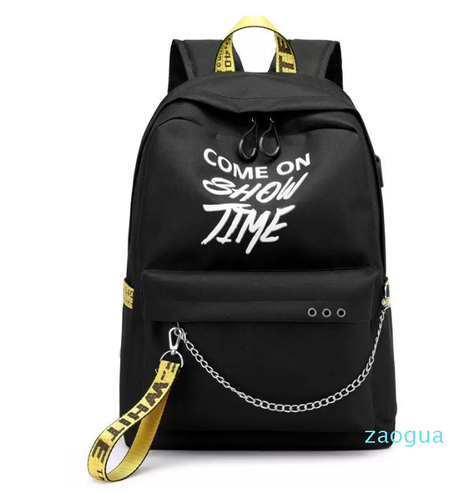 USB Hip Hop Backpack Off Fashion White Women Bags High Quality Large Capacity Student Bag Casual Travel Backpacks, Black pink
USB Hip Hop Backpack Off Fashion White Women Bags High Quality Large Capacity Student Bag Casual Travel Backpacks, Black pink