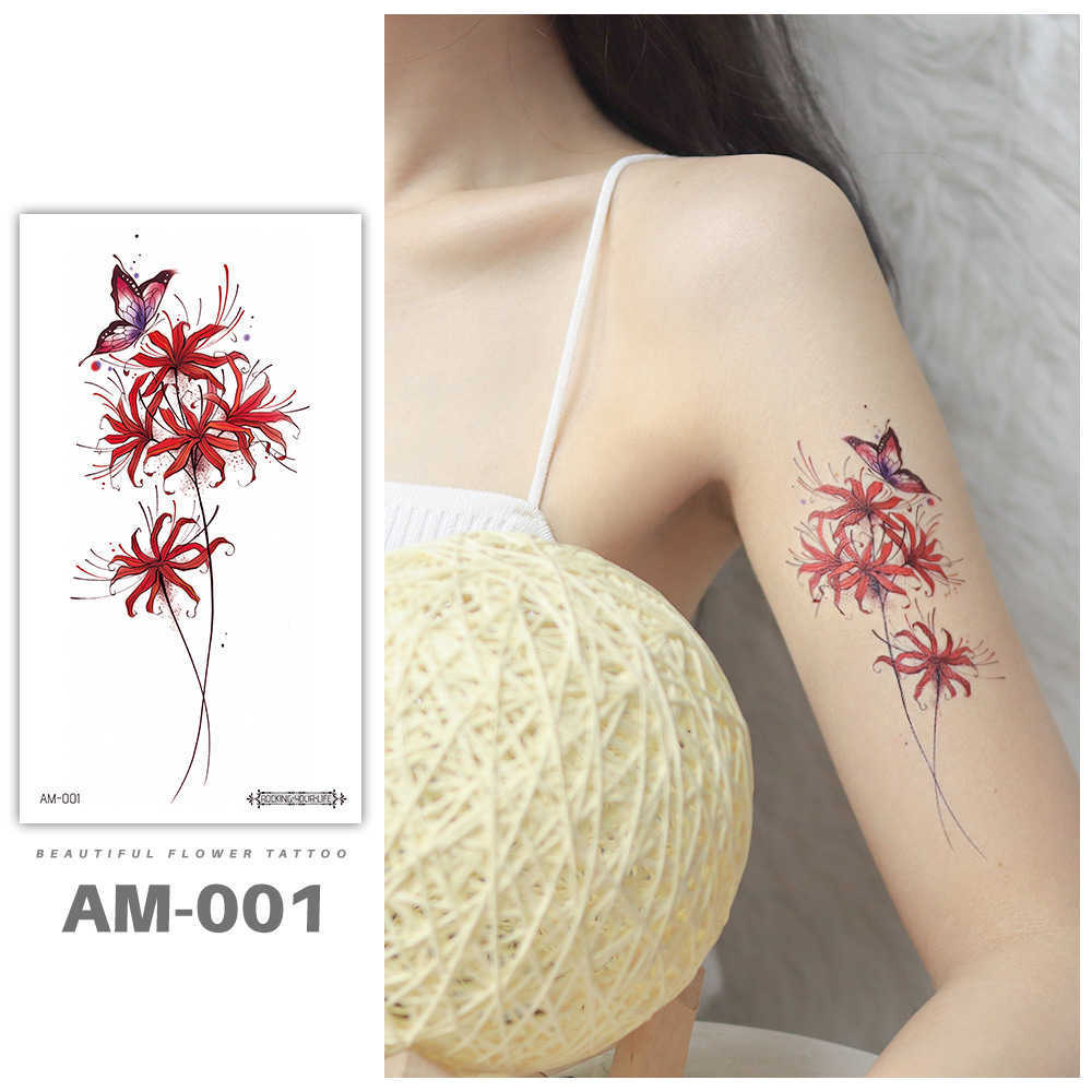 Temporary Tattoos Butterfly Waterproof Temporary Tattoos Small Flower Arm Feather Black Totem Fashion Sexy Women Leg Body Art Stickers Wholesale Z0403