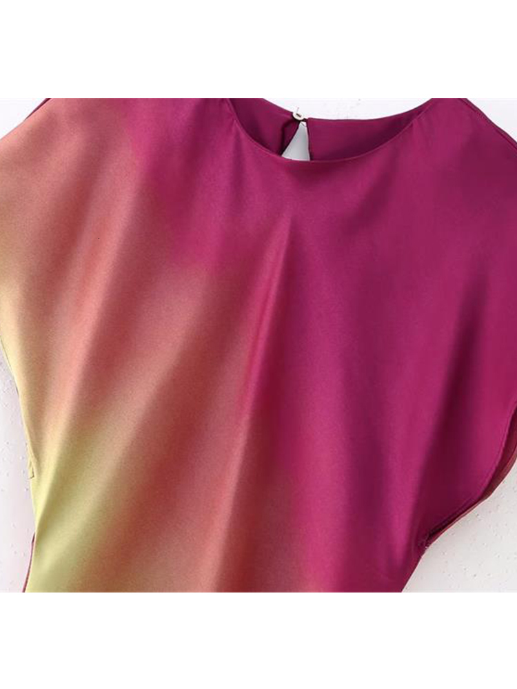 Casual Dresses TRAF Women Fashion Tie Dyed Long 2023 Spring Summer Elegant Sleeveless Folds Sweet Vestidos High Street Outwear 230403