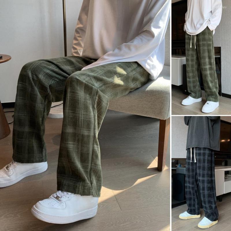Men's Pants Mid-Rise Elastic Waist Men Drawstring Pockets Straight Wide Leg Male Sweatpants Plaid Print Loose Casual Corduroy, Black
Men's Pants Mid-Rise Elastic Waist Men Drawstring Pockets Straight Wide Leg Male Sweatpants Plaid Print Loose Casual Corduroy, Black