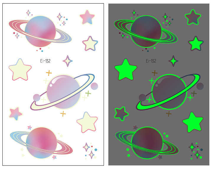 Temporary Tattoos Planet Series Luminous Waterproof Temporary Tattoos Summer Beach Women Arm Leg Back Fashion Tattoo s Cute Sticker Wholesale Z0403