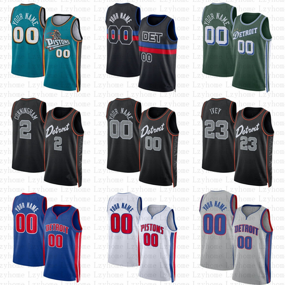 Bojan Bogdanovic Cade Cunningham Jaden Ivey Custom Basketball Jersey Alec Burks Saddiq Bey Isaiah Stewart Jalen Duren Isaiah Livers 2024 2023 City Marvin Bagley III