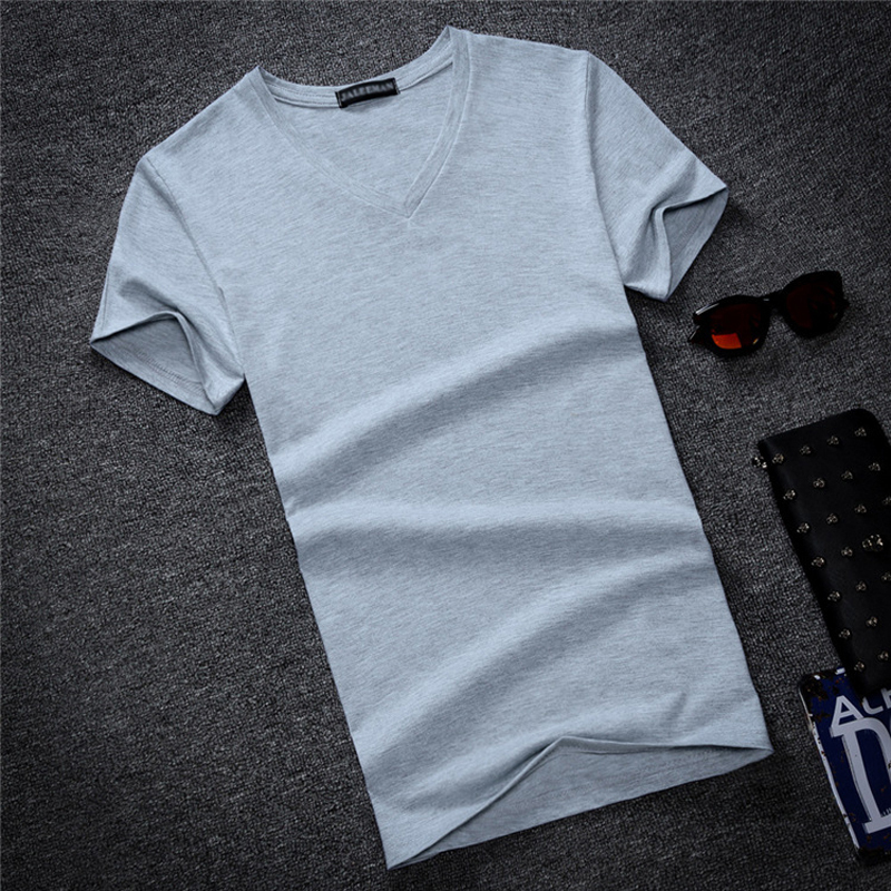 Men's T-Shirts White Black Men's Summer Cotton T-shirt Men's Short Sleeve V-Neck Ultra Thin Summer T-shirt Men's T-Shirt 230403